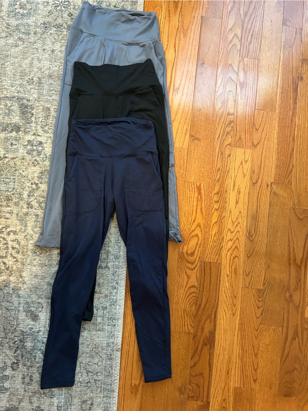Bundle of 3 Leggings in Navy, Black, and Gray